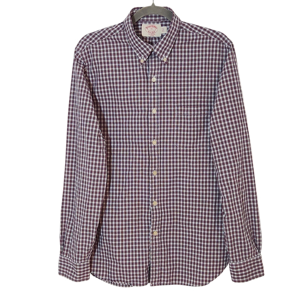 Brooks Brothers Red Plaid Long Sleeve Button Up Shirt Size Medium